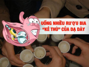 uong nhieu ruou bia ke phan chu gay dau da day
